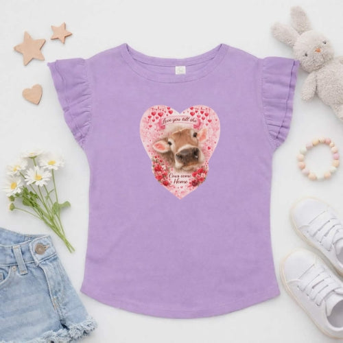 Swiss Cow Love Flutter Sleeve T-Shirt