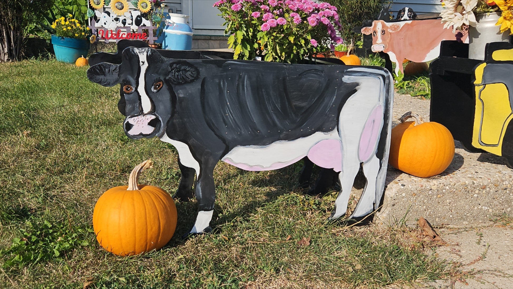 cow pot planter Holstein Cow Flower Planter