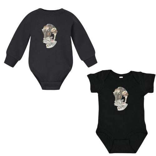 Brown Swiss Cow & Calf Onesie