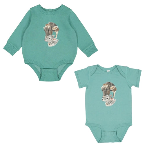 Brown Swiss Cow & Calf Onesie