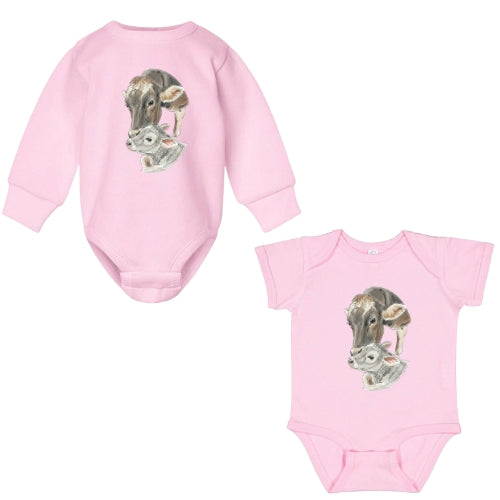 Brown Swiss Cow & Calf Onesie