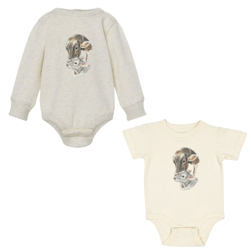 Brown Swiss Cow & Calf Onesie