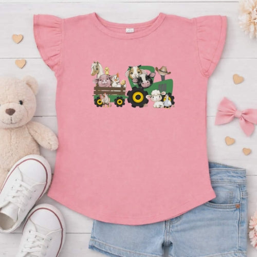 Farmyard Fun Flutter Sleeve T-Shirt