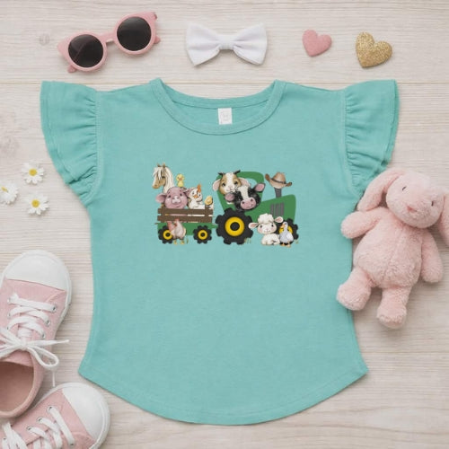 Farmyard Fun Flutter Sleeve T-Shirt
