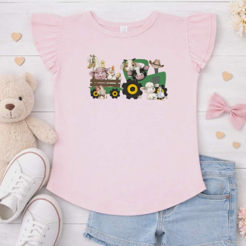 Farmyard Fun Flutter Sleeve T-Shirt