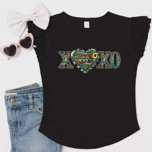 XOXO western Flutter Sleeve T-Shirt