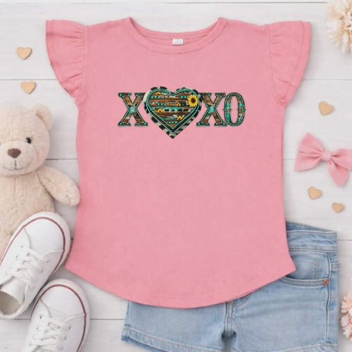 XOXO western Flutter Sleeve T-Shirt