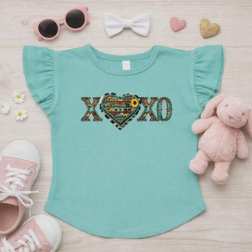 XOXO western Flutter Sleeve T-Shirt
