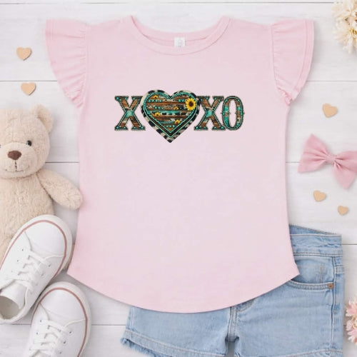 XOXO western Flutter Sleeve T-Shirt