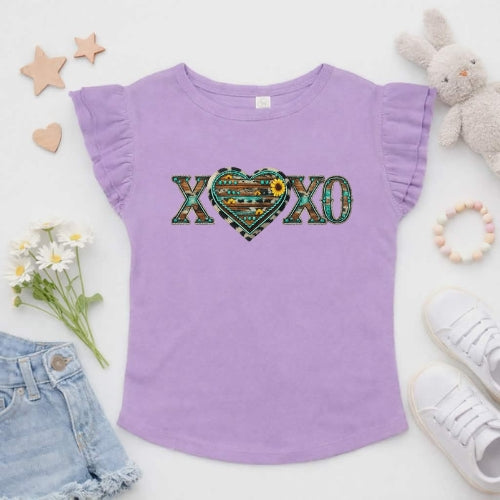 XOXO western Flutter Sleeve T-Shirt