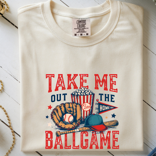 Rustic Spring T-Shirt, "Take Me Out To The Ball Game" Baseball Women's Top