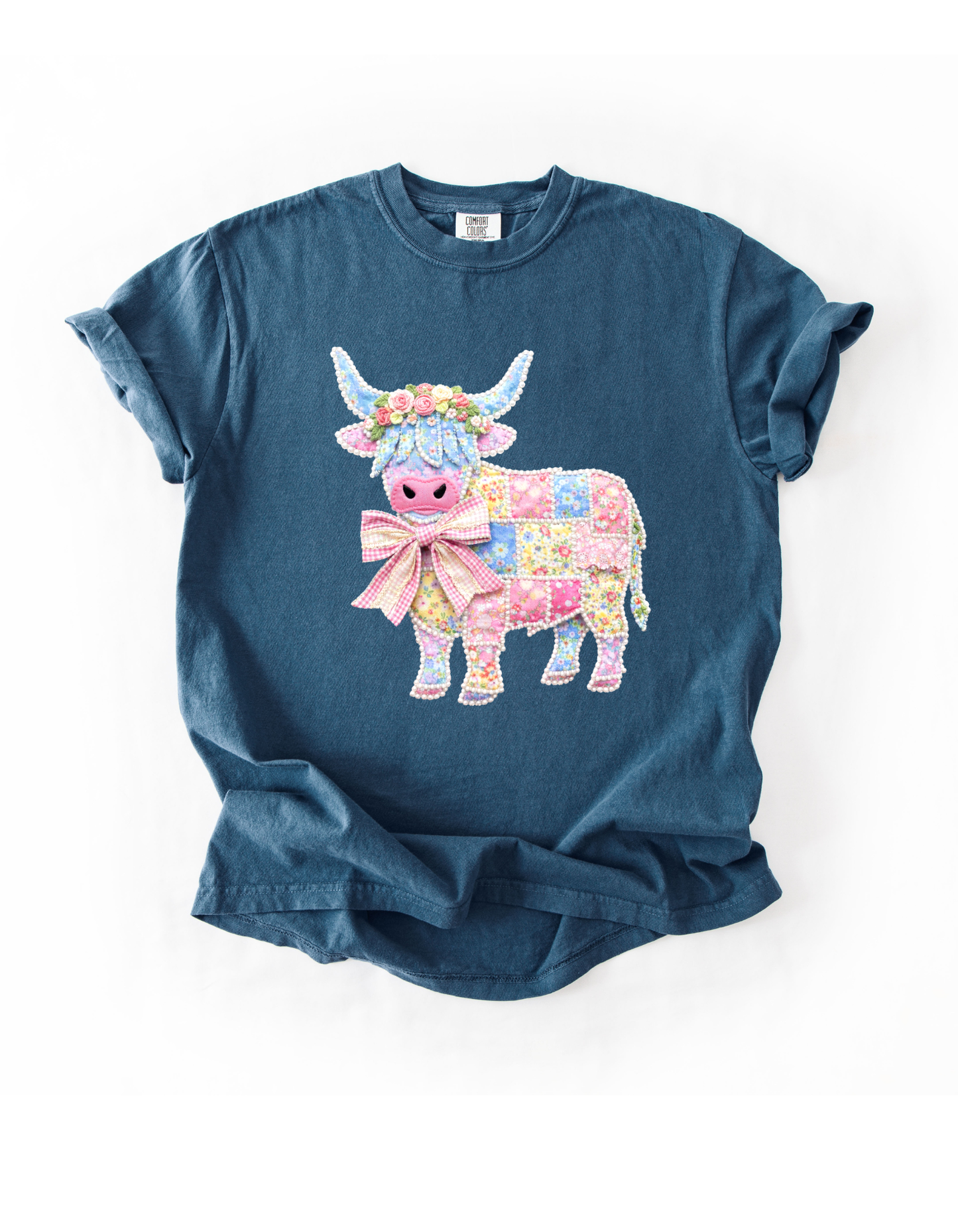 Highland Cow Patchwork T-Shirt