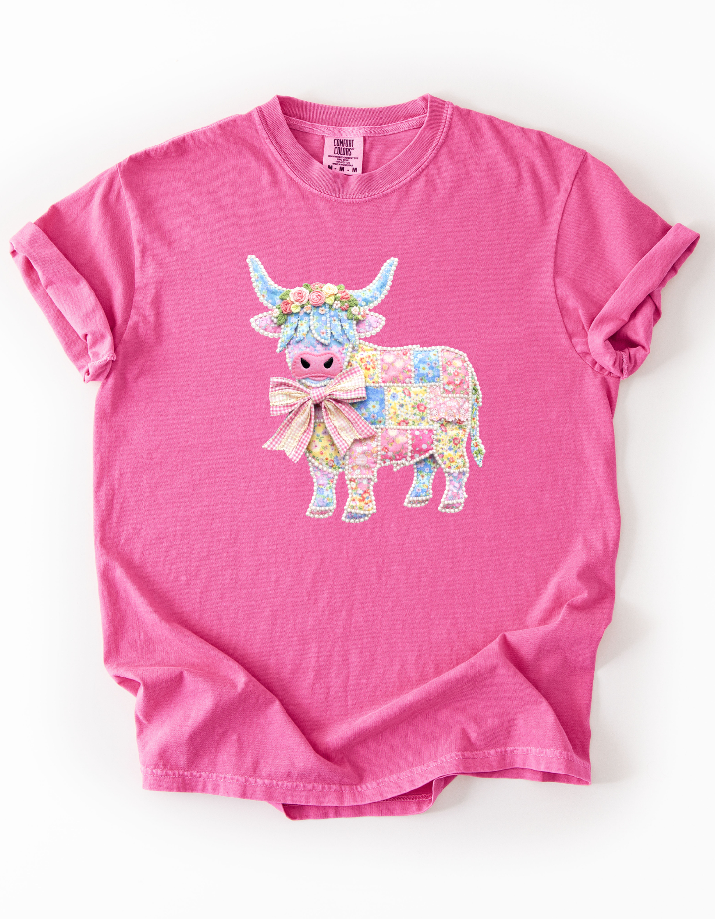 Highland Cow Patchwork T-Shirt