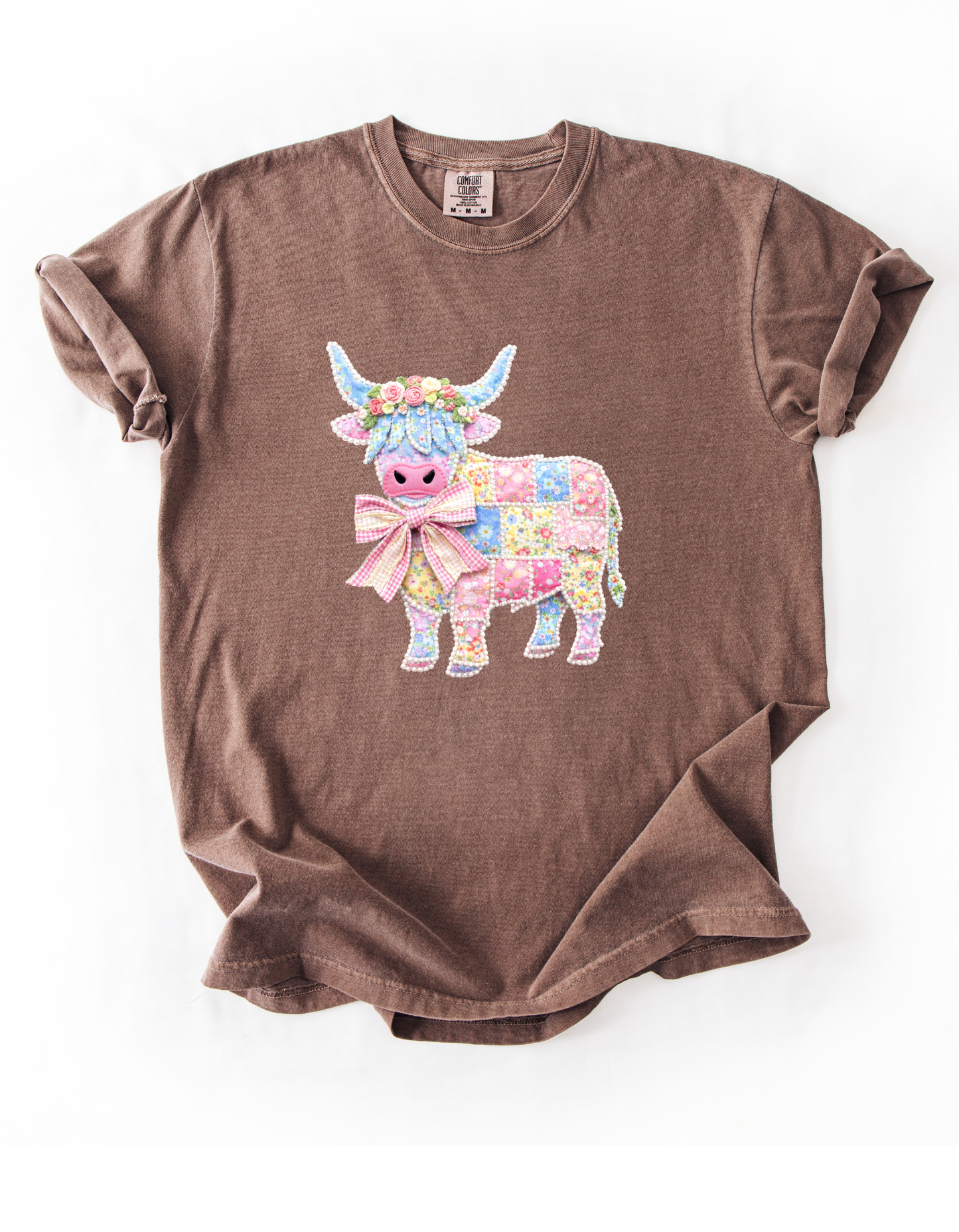 Highland Cow Patchwork T-Shirt