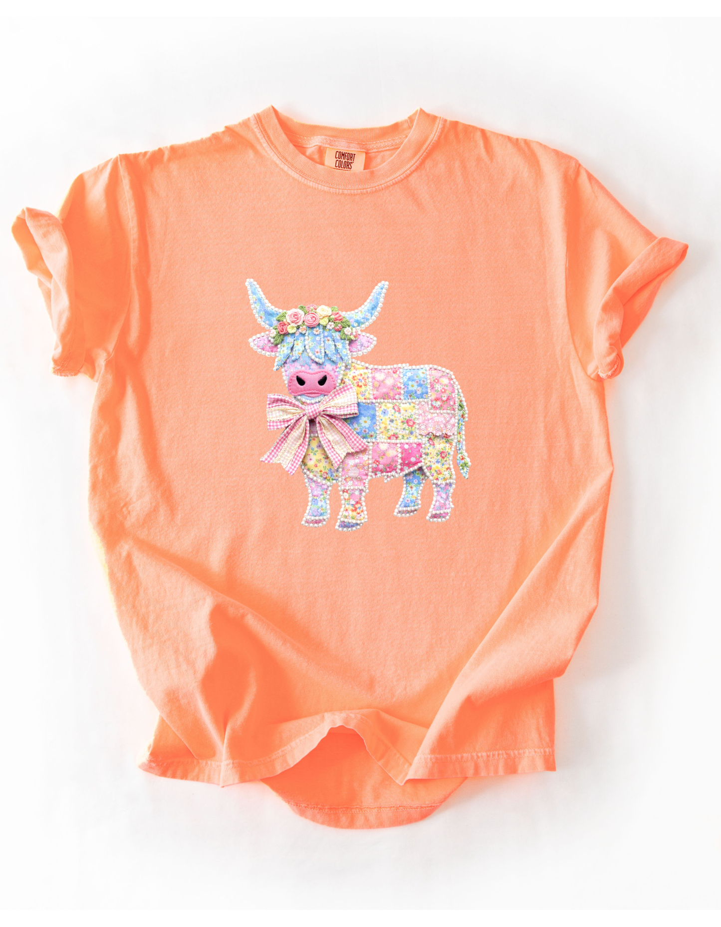 Highland Cow Patchwork T-Shirt