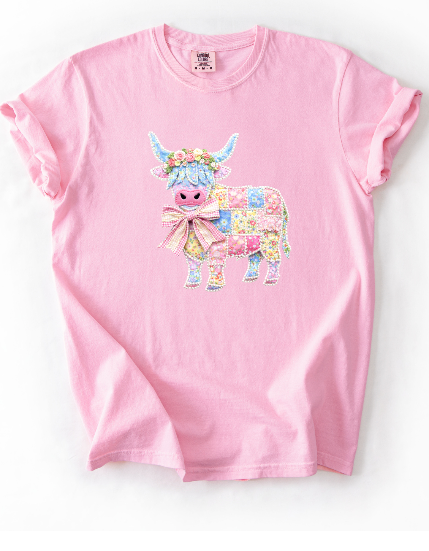 Highland Cow Patchwork T-Shirt