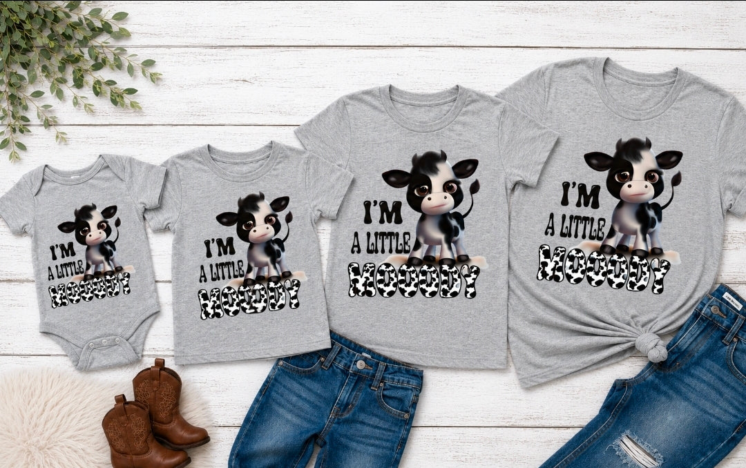 I'm a Little Moody , Infant, Toddler, Youth and Adult Sizing