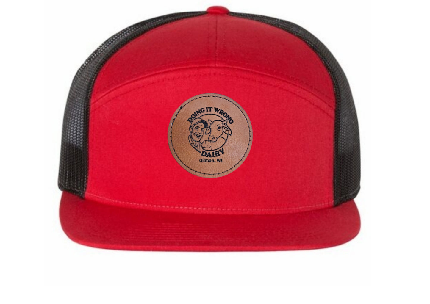 Doing it Wrong Dairy Leather Patch Trucker Hat