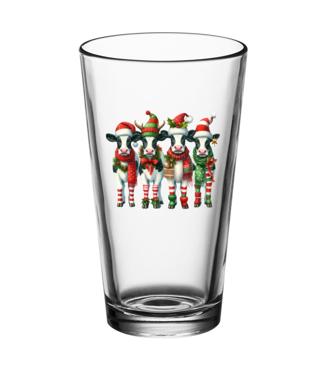 Pint Christmas Cow Elves Cup
