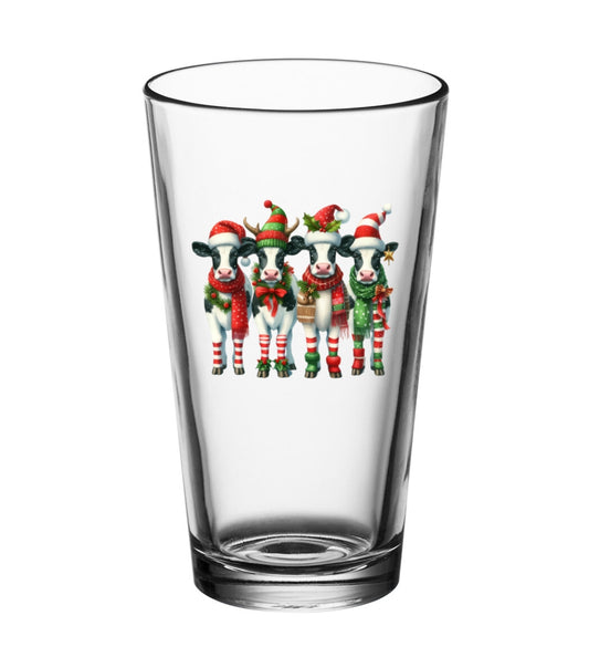 Pint Christmas Cow Elves Cup