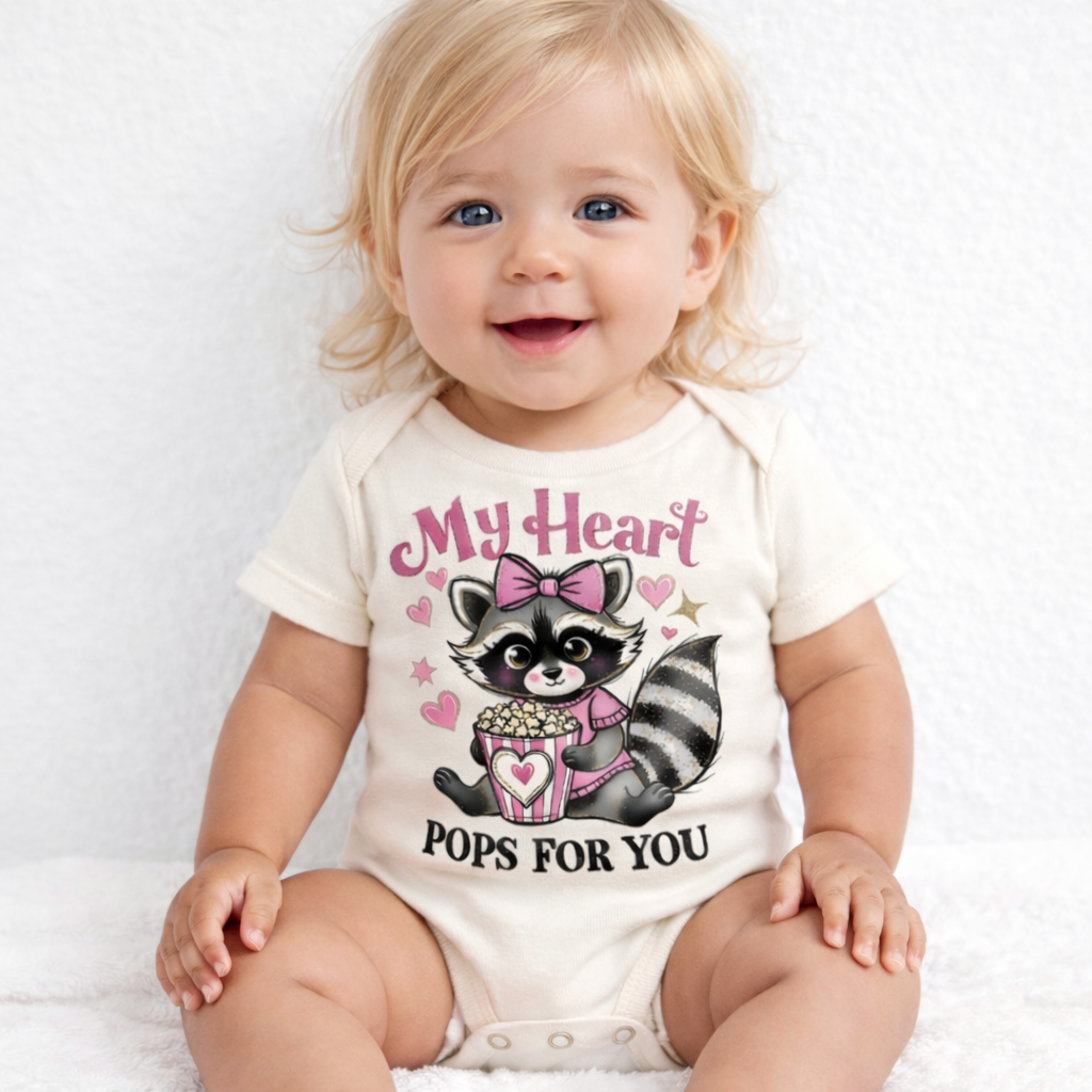 "My Heart Pops for You" Baby Onesie