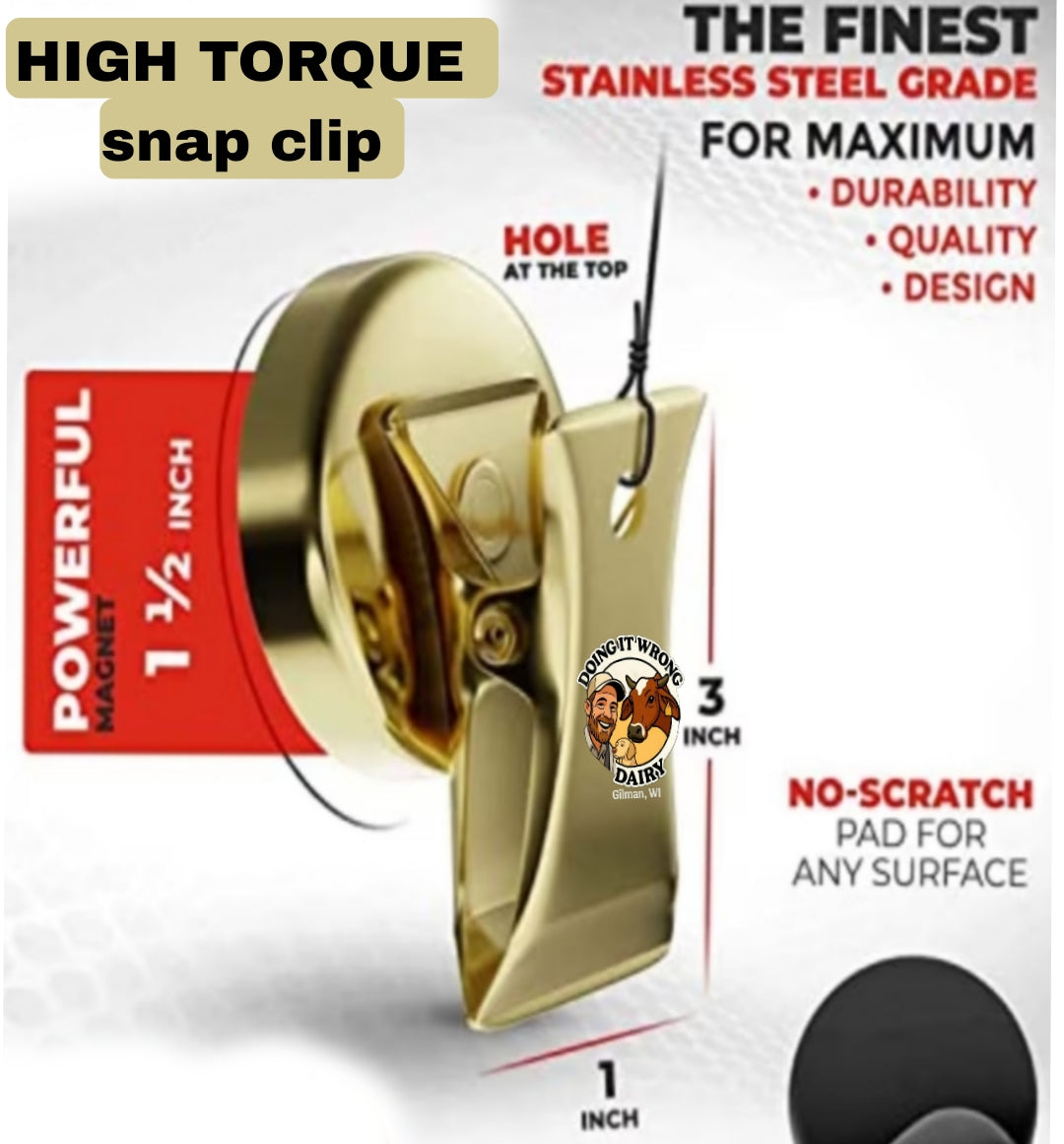 Doing It Wrong Dairy - Fridge Magnet Clip for chips, pictures, ect