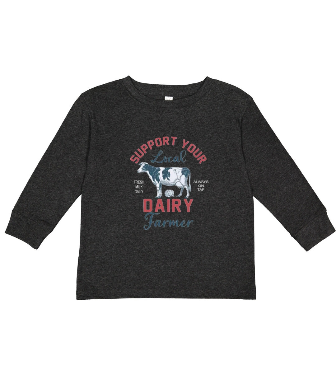 Support your Local Dairy Farmer,Rabbit Skins RS3302 - Toddler Long-Sleeve