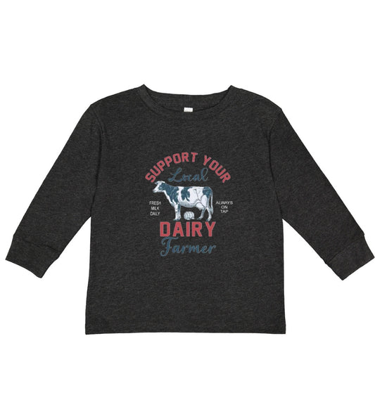 Support your Local Dairy Farmer,Rabbit Skins RS3302 - Toddler Long-Sleeve