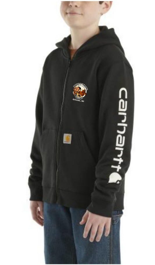 Color Logo Doing It Wrong Dairy, Carhartt Black Zip Up Hooded
