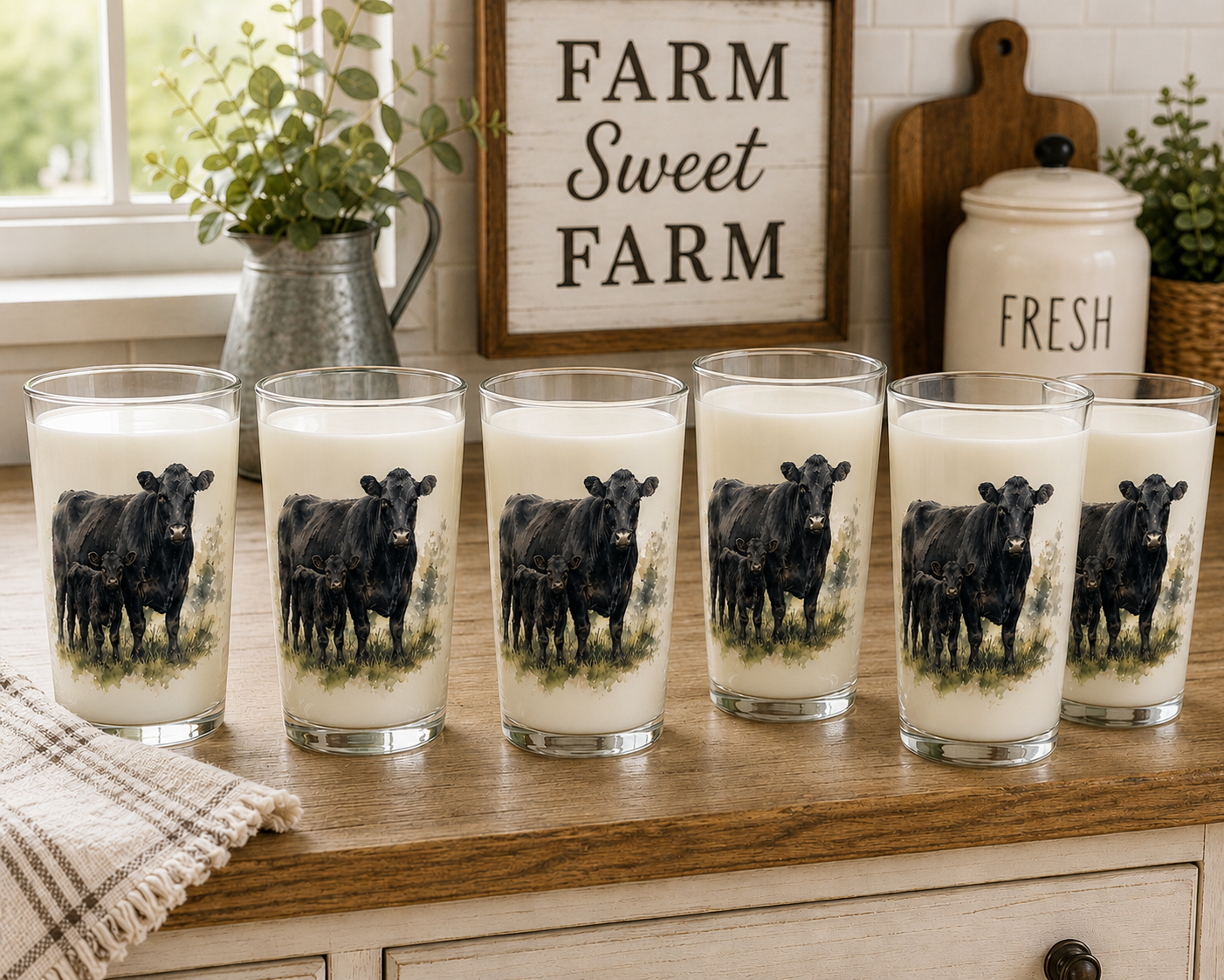 Black Angus Drinking Glass