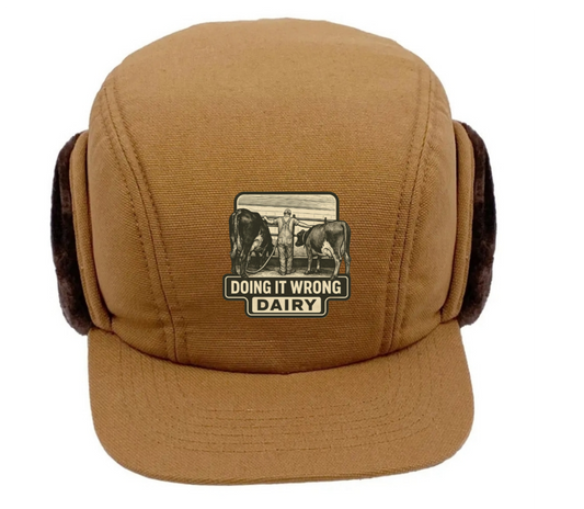 Brown Duck Cap with Flaps- Cows & Tristan