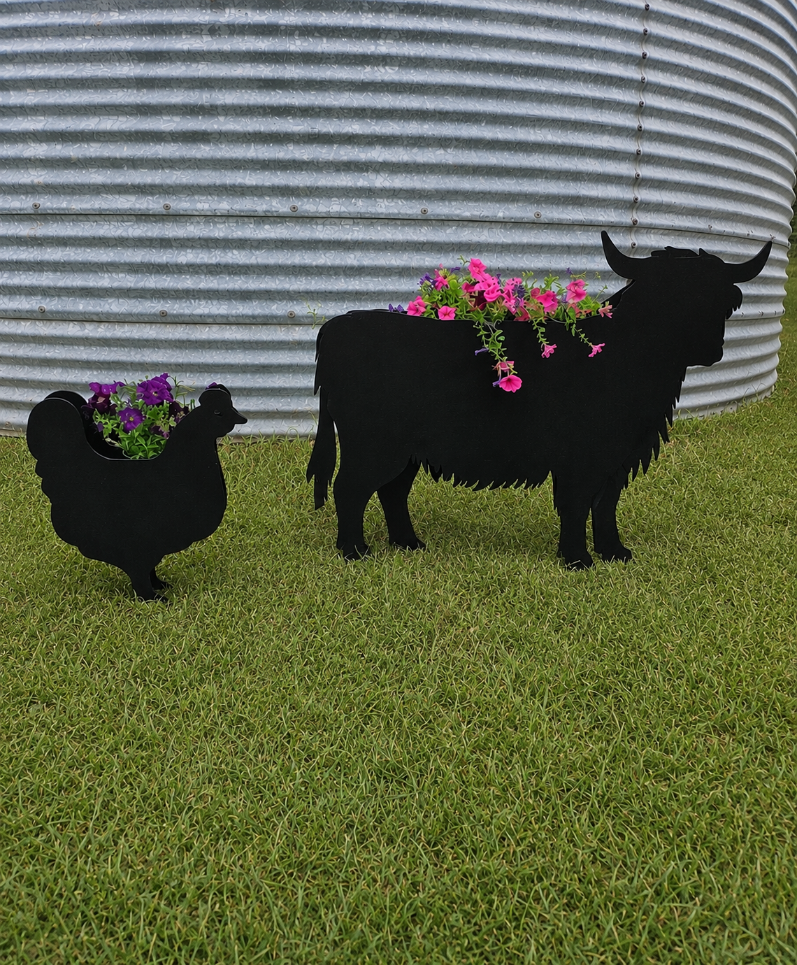 Farm Animal Siloutte Flower Planter, Garden Decor