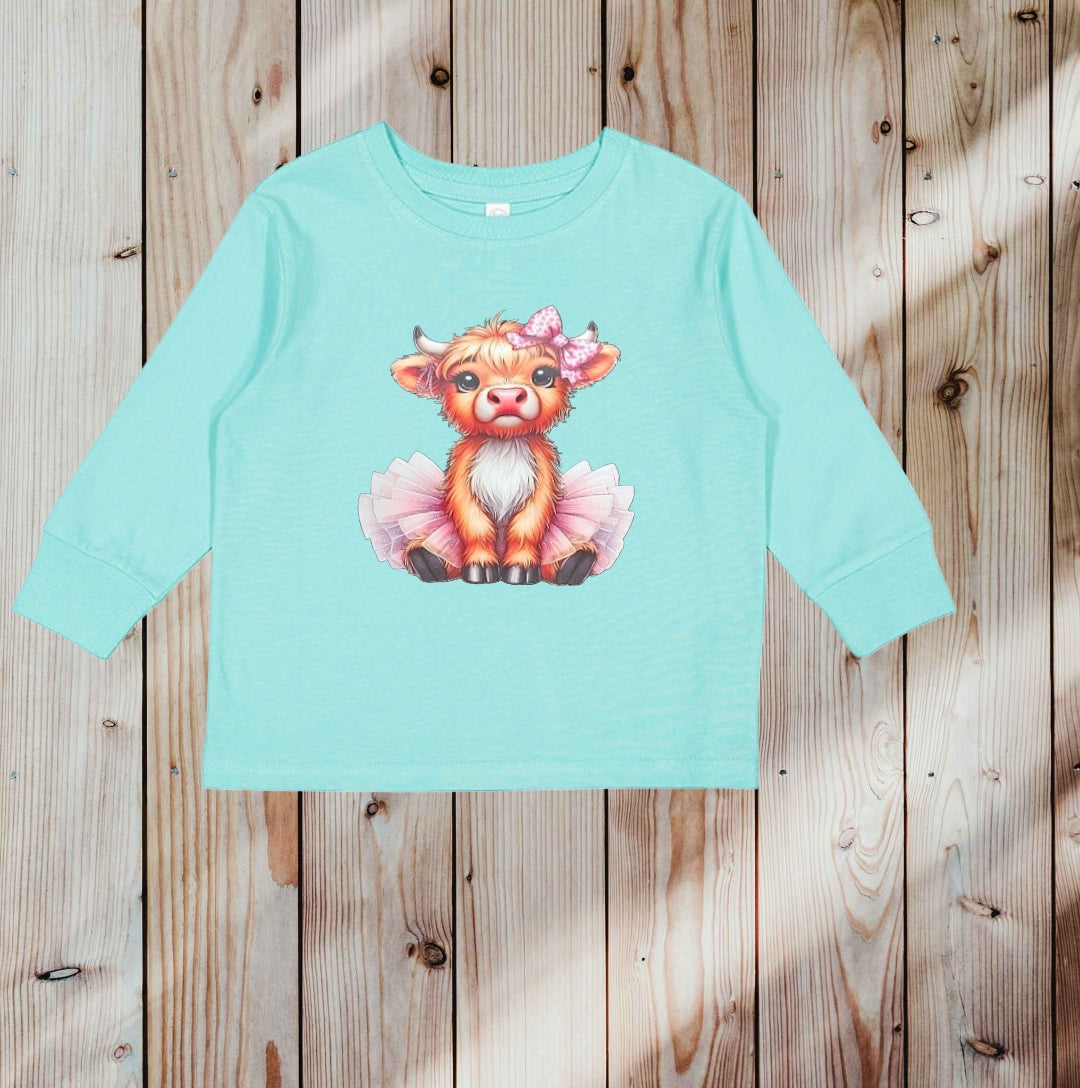 Girls' Highland Cow Top