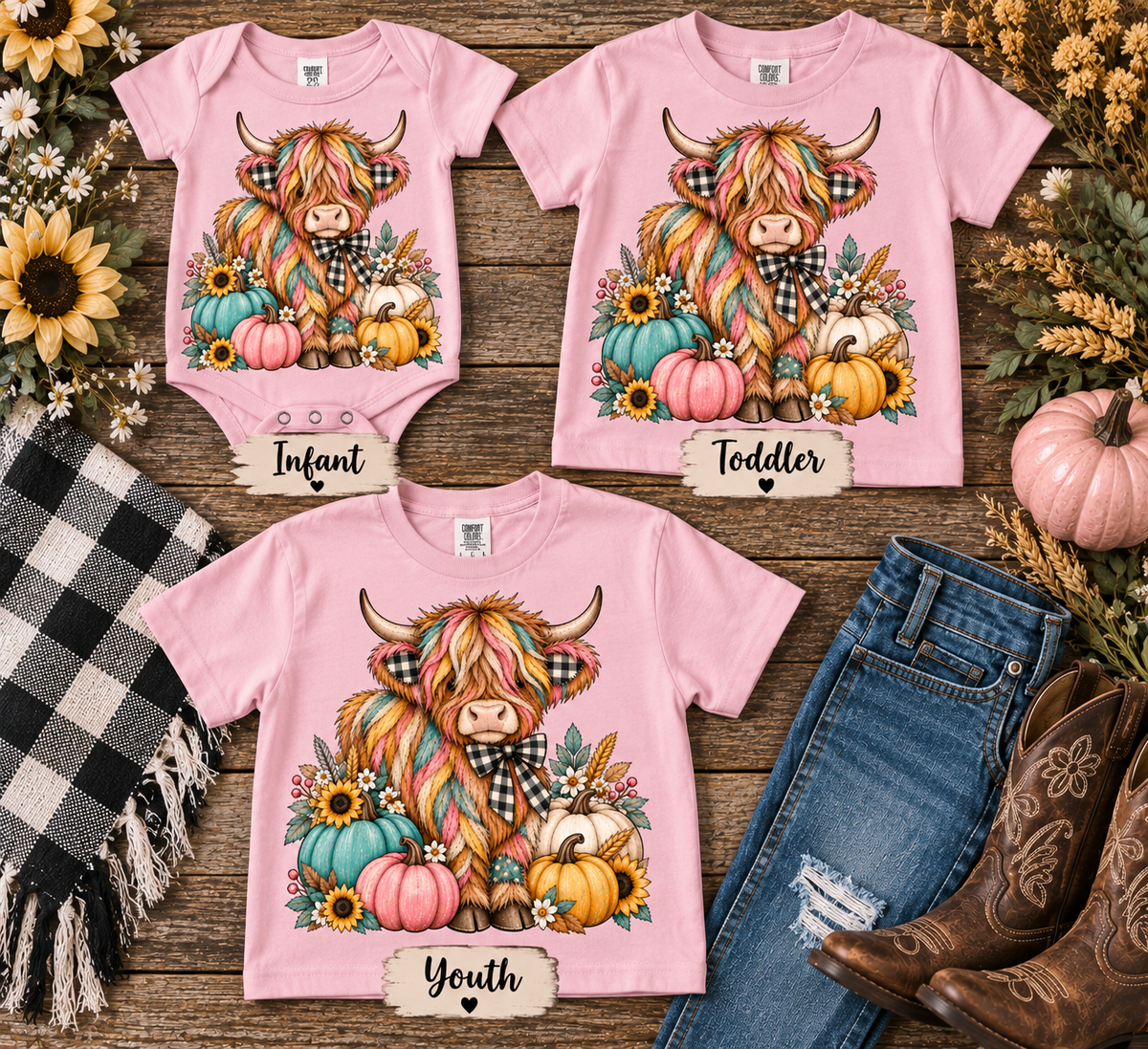 Cute Fall Highland Cow Top