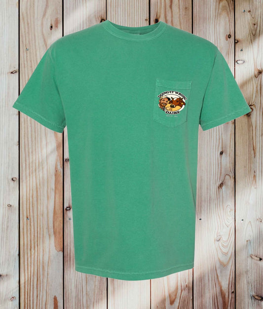 Comfort Colors 6030CC Pocket T - Doing it Wrong Dairy Apparel, Green