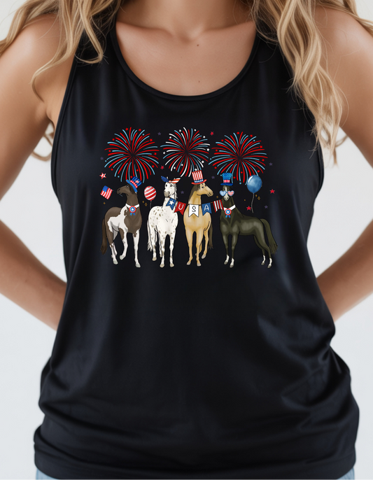 Horse Patriotic Shirt ~ 🎆 Tank Top