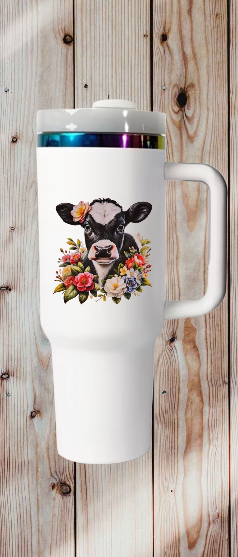 Holstein Floral Calf 40oz Tumbler, Dishwasher Safe