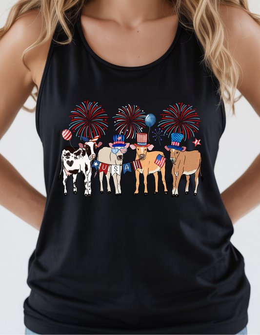 Cow Patriotic Shirt ~ 🎆 Tank Top
