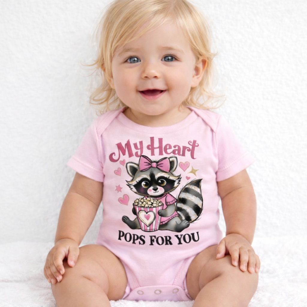 "My Heart Pops for You" Baby Onesie