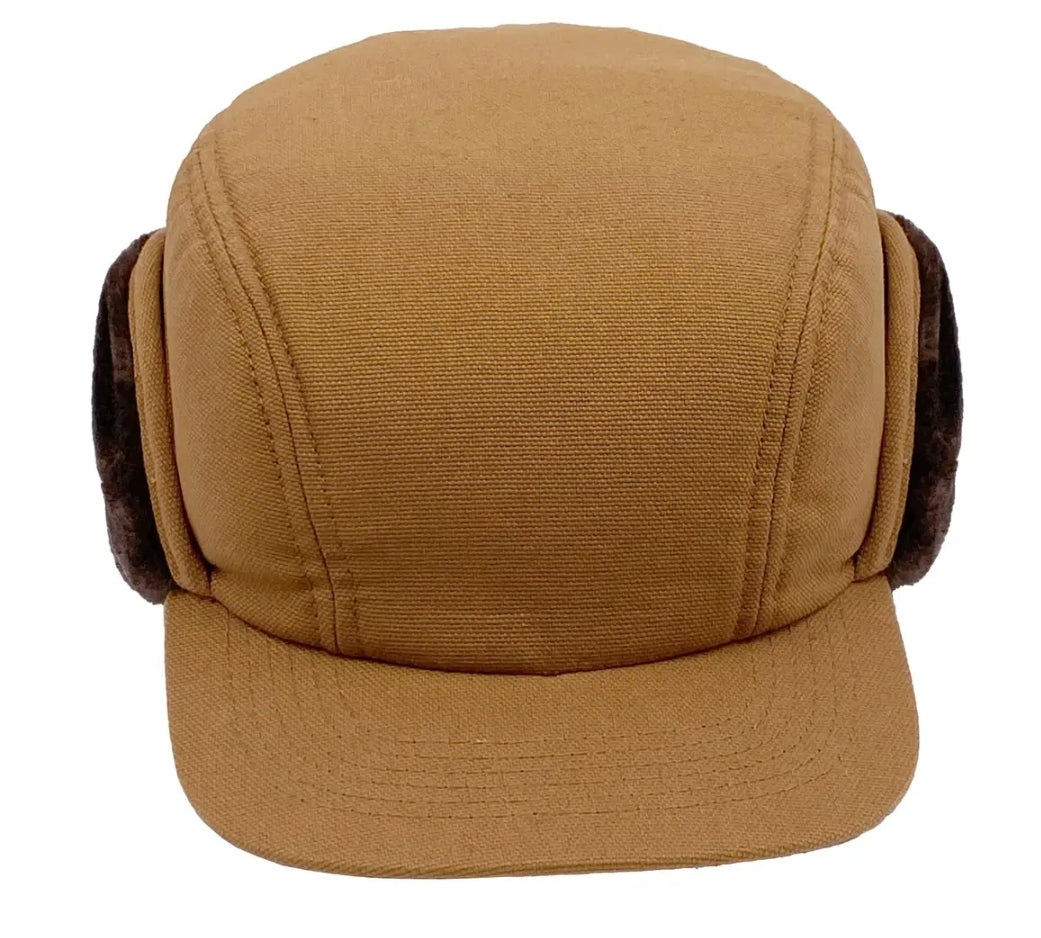 Blank Brown or Custom Duck Cap with Flaps