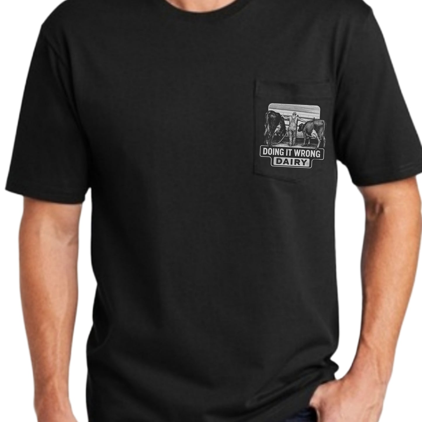 Doing It Wrong Dairy Pocket T, Thomas Edison Phrase