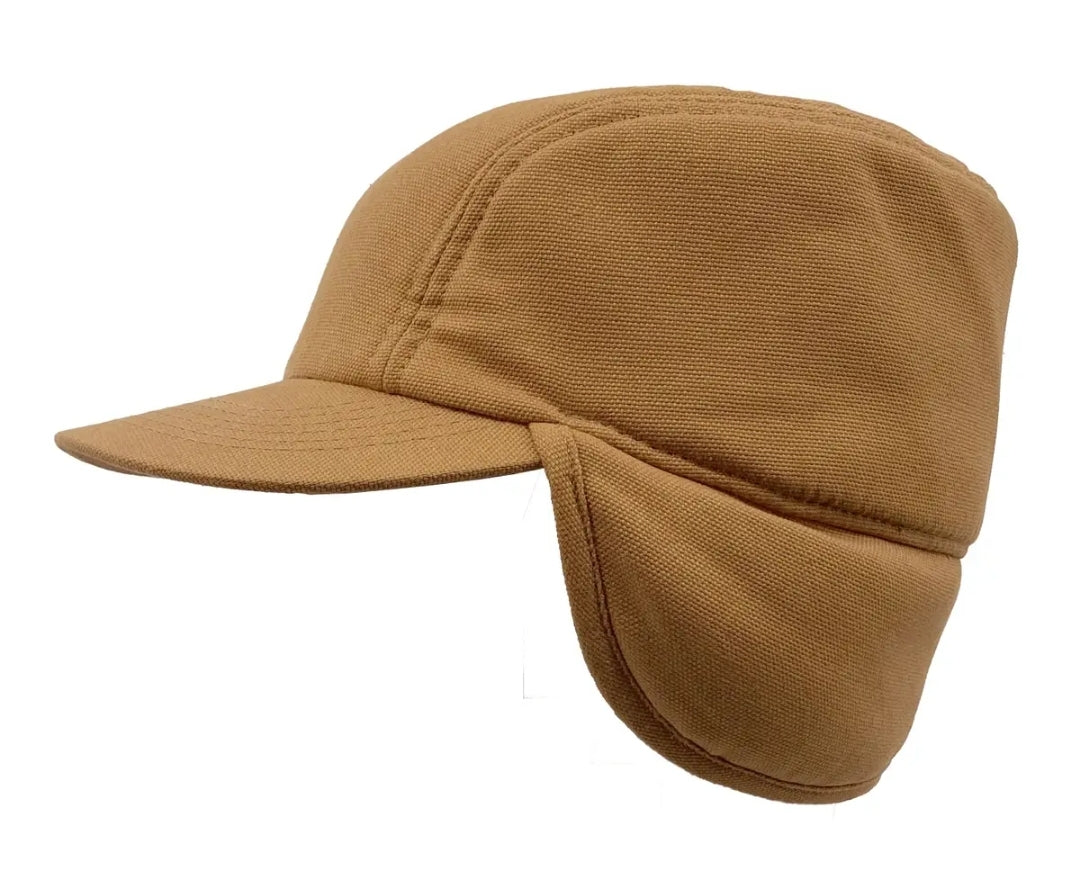 Brown Duck Cap with Flaps Color Logo