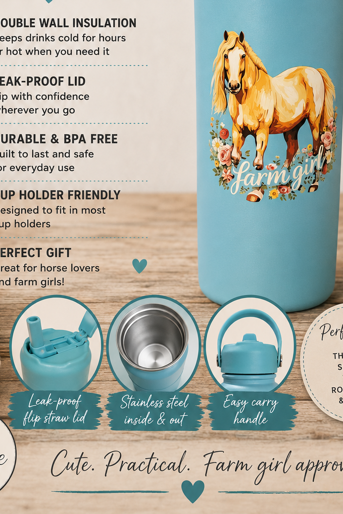 30OZ Tumbler, Horse Farm Girl