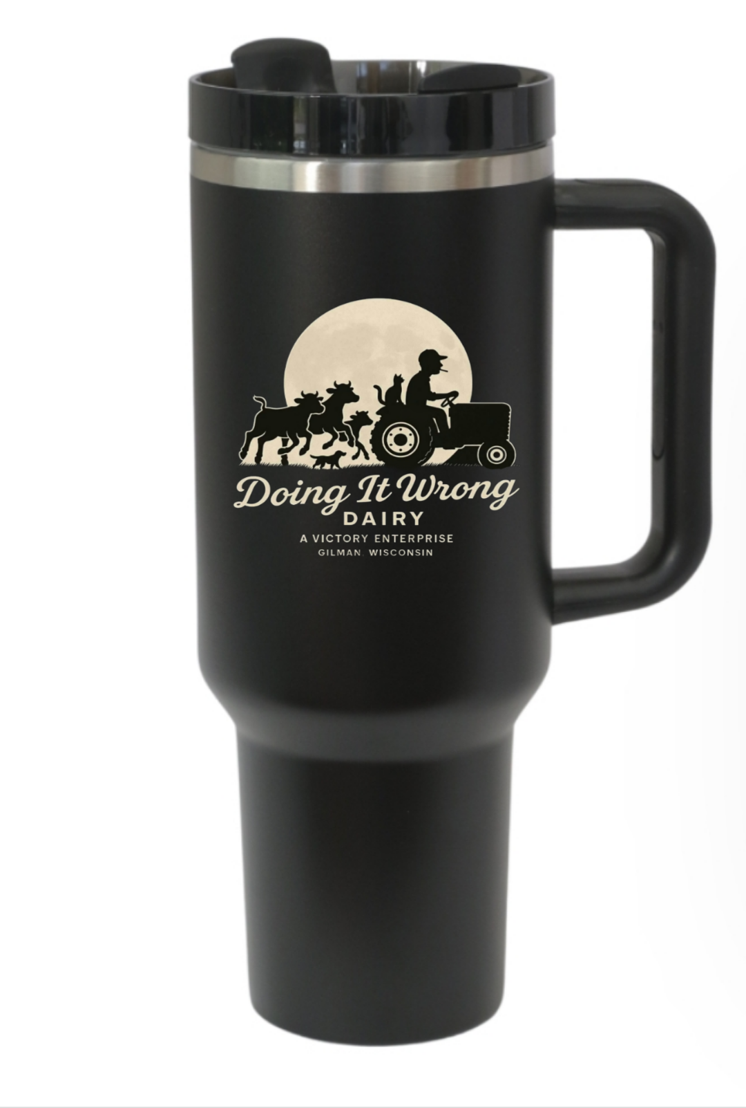 40 OZ Tumbler - Doing It Wrong Dairy Tractor Logo