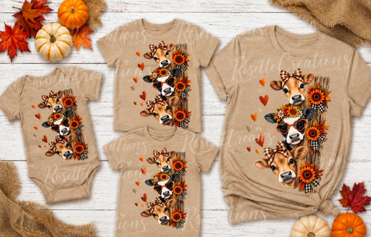 Fall Peek A Boo Cow Shirt