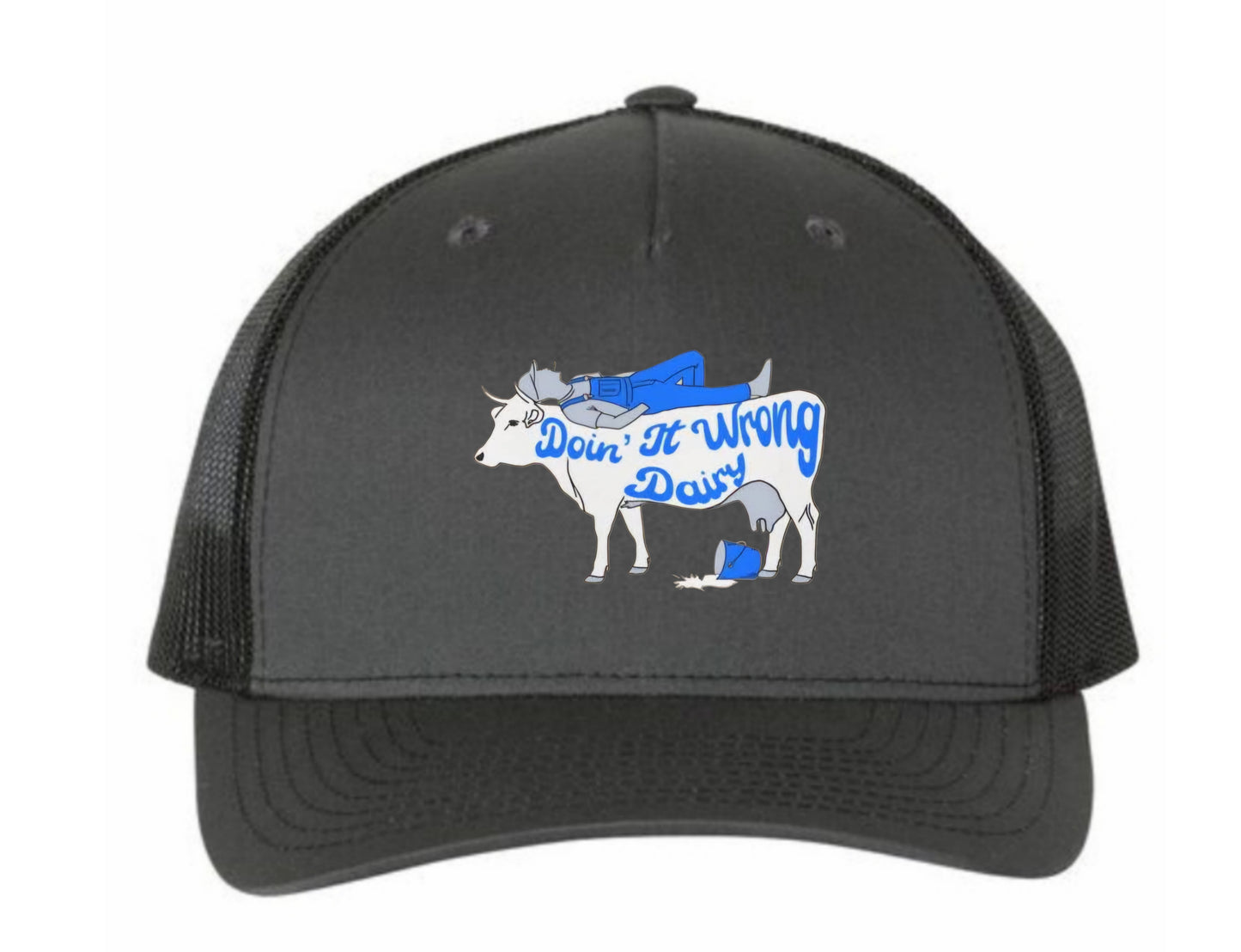 Richardson 112 Hat Doing it Wrong Dairy~ Blue Logo
