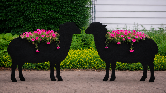 Sheep & Lamb Flower Planters / Garden Decor Indoor or Outdoor Flower Pots