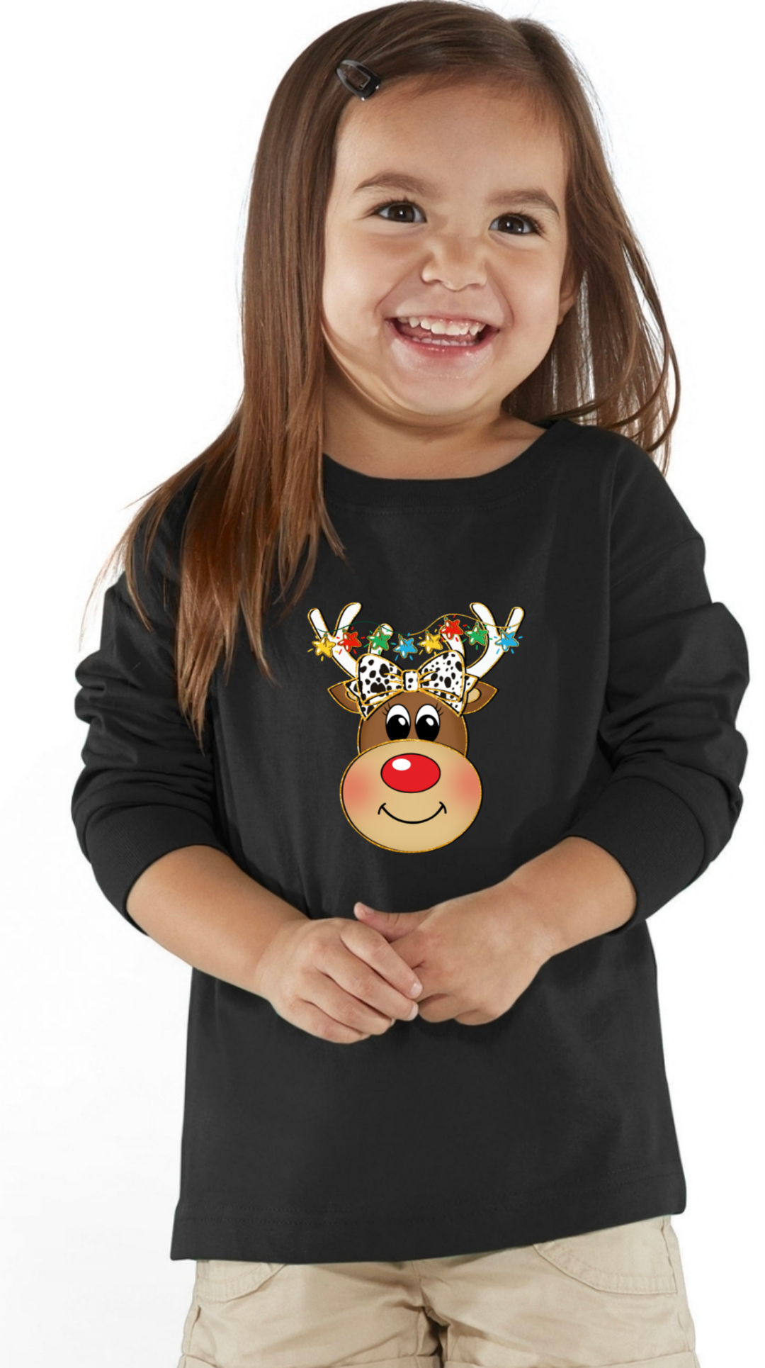 Cute Reindeer Christmas Top Toddler-Adult