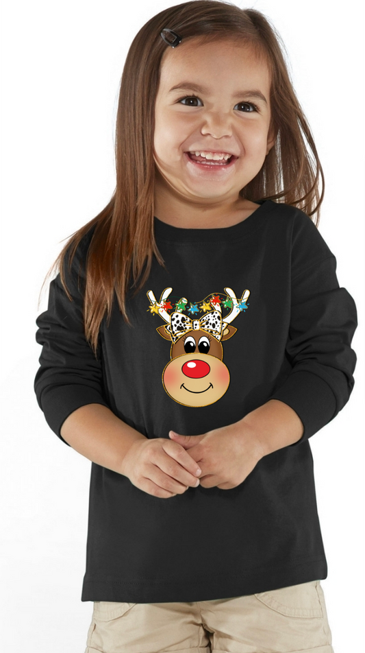 Cute Reindeer Christmas Top Toddler-Adult