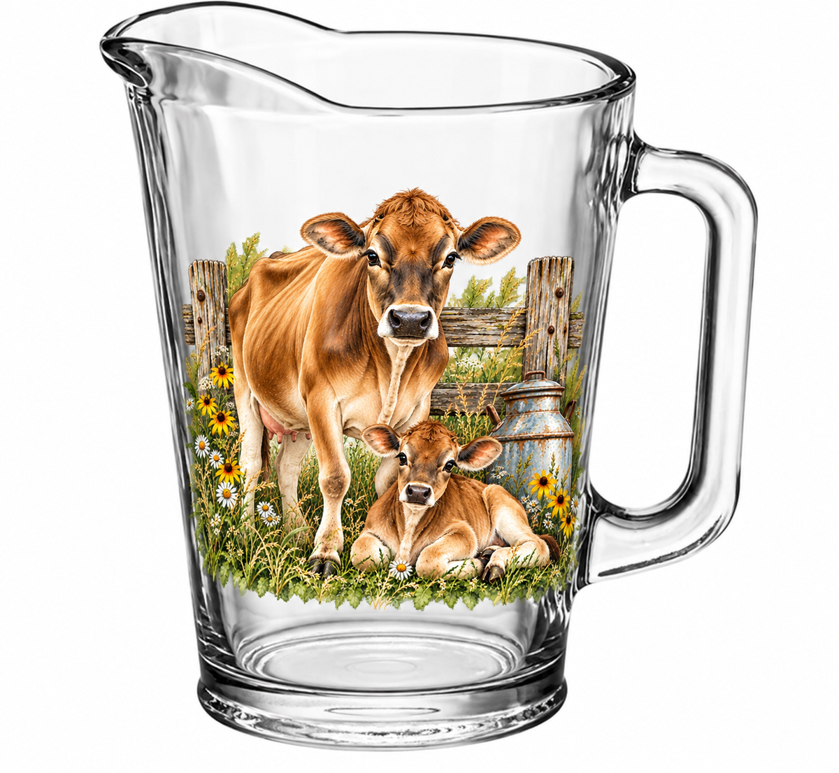 Jersey Cow Calf Pair Drinking Glass